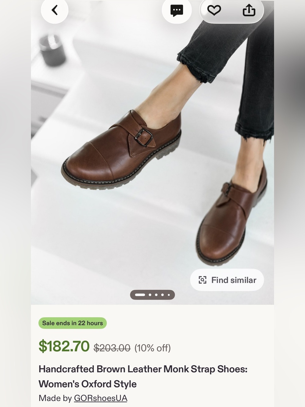 Brown Leather Monk Strap Shoes for Women - Classic Oxford Style